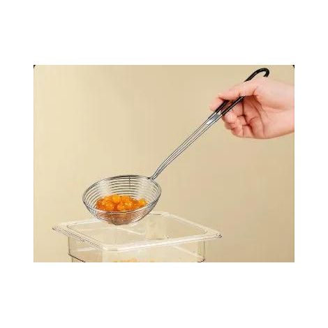 Edelstahl-Filterlöffel, Edelstahl-Perlensieb, kleiner feiner Angellöffel für chinesisches Fondue, großer schwarzer Löffel, Größe 10 cm. (1/5)