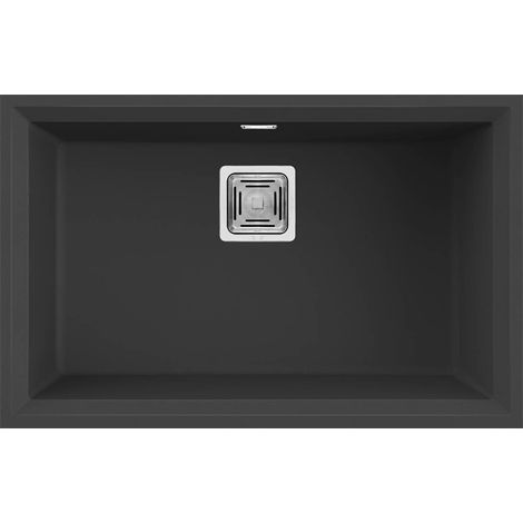 Lavello Elleci Incasso 1 vasca 69x43,8 Karisma 120 Sottotop Granitek Nero Full Black LGK12040BSO (1/2)