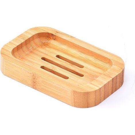 2Pcs boîte à savon，Bambou Naturel en Bois Porte Savons Boîte à Savon pour Salle de Bains Douche Porte-savons Artisanat pour Savon, éponges et Plus (1/2)