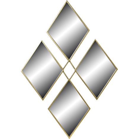 DKD Home Decor Miroir Doré Métal Losanges 63x90 cm (1/3)