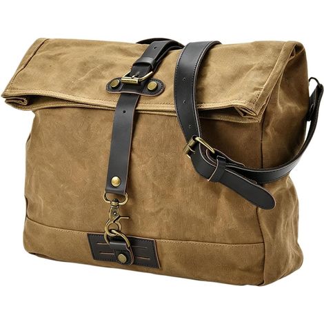 Sacoches Sella Moto - Sac de voyage pour vélo - Organiseur arrière de scooter de tourisme tout-terrain, VTT, toile Cerata, 42 x 30 cm, poche latérale universelle imperméable (1/5)