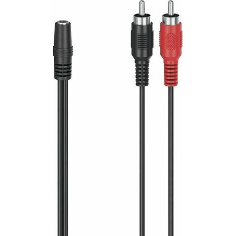 Hama 00205186 cable de audio 0,1 m 2 x RCA 3,5mm Negro, Rojo