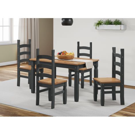 Corona Charcoal Small Extending Dining Table & 4 Chairs (1/5)