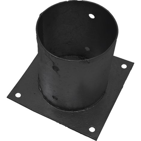 Runder Pfostenträger Schwarz auf Platte Ø12,1 x 15 cm – pro Stück (1/2)