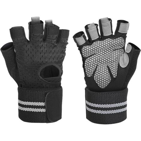 Gants De Sport Demi-Doigts Respirants - Prise Antidérapante Pour Haltérophilie - Tissu Maille Élastique - Absorption Transpiration - Taille Unique (1/5)