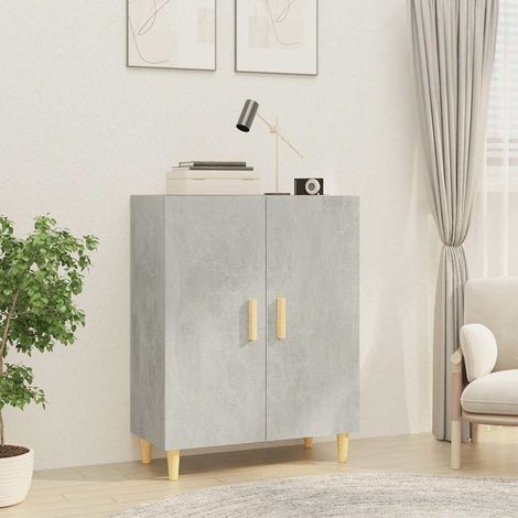 Buffet - Armoire de rangement Enfilade Gris béton 70x34x90 cm Bois d'ingénierie BV672881 - BonneVie (1/5)