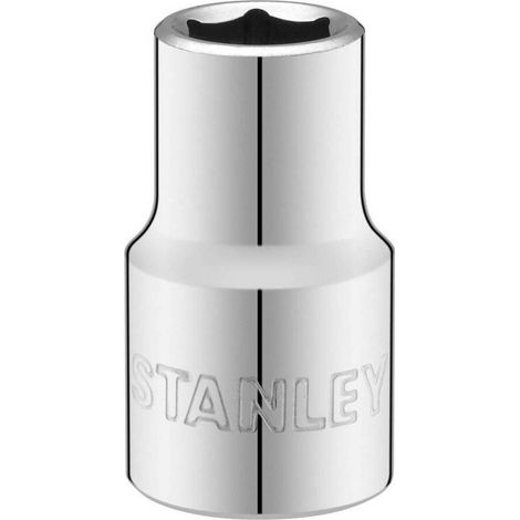 Stanley, vaso hexagonal 1/2" 11mm, herramienta profesional para mecánica de precisión, perfil 6 caras, acero resistente, uso técnico intensivo, color gris (1/4)