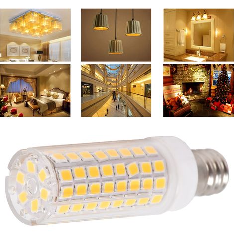 E12-LED-Lampe, 102 LEDs, 1000 lm, dimmbar, für Tisch- und Kronleuchter, 110 V, 10 W, warmweiß (1/5)