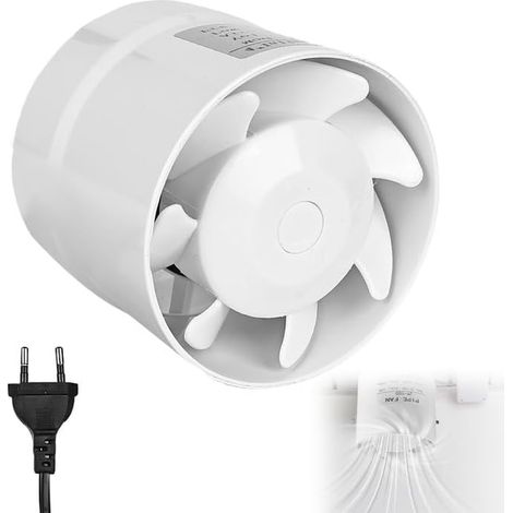 100mm Tubular Fan 130m³/h In-Line Smoke Extractor Fan Silent for Home Kitchen Toilet Attic Greenhouse