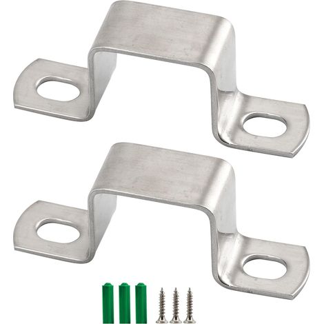 Support de tuyau carré M15 x 15 mm en acier inoxydable 304 en forme de U, support en métal pour tuyau flexible avec vis (1/5)