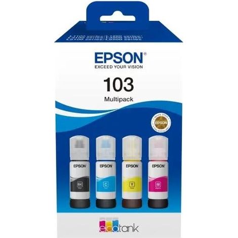 Paquete múltiple de tinta Epson 103 EcoTank de 4 colores (4 x 65 ml) (1/2)