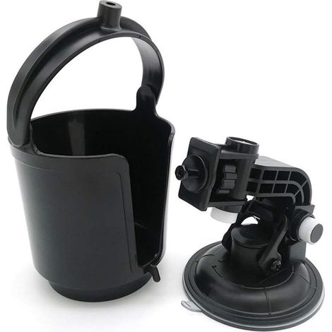1 porte-gobelet de voiture, support à ventouse réglable en angle, compatible tasses et bouteilles jusqu'à 85 mm, pour vitre auto (1/4)