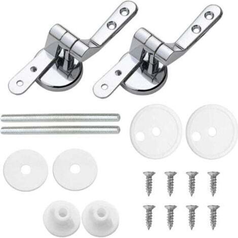 WC-Sitz-Befestigungselemente, 2er-Pack Ersatz-WC-Sitzscharniere mit Aluminiumbefestigungen - Crezuo