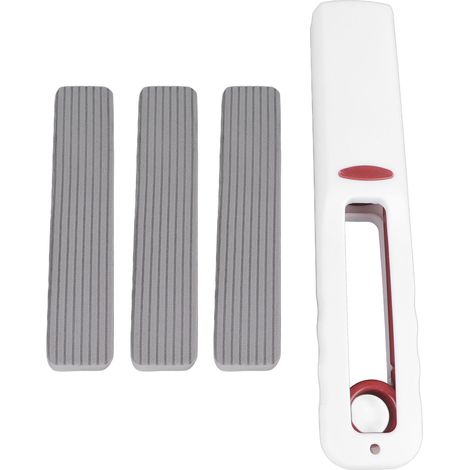 Mini balai à franges portable auto-essoreur, utilisable à sec et humide, facile à utiliser, résistant et absorbant, idéal pour la salle de bain et la cuisine, avec un manche et 3 têtes de balai. (1/5)