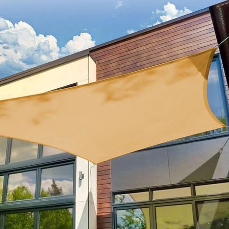 Voile d'ombrage carrée imperméable 3x3m, tissu de protection solaire imperméable UV (1/5)
