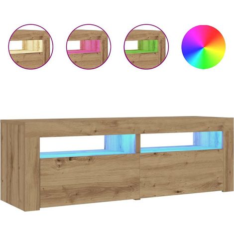 Maison Exclusive - Nachttische 2 Stk. mit LEDs Artisan-Eiche 60x3