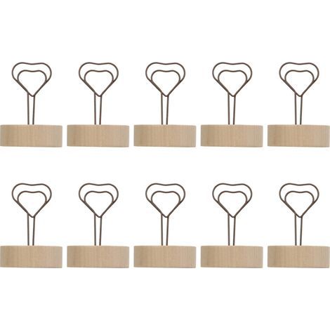 Porte-cartes photo au design rétro, porte-mémos, porte-panneau en bois, pince en forme de cœur, porte-notes adhésives, panneau de bureau élégant, décoration de mariage pour la maison. (1/5)