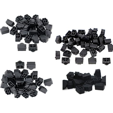 [NUNCA USADO]200 piezas RJ45 Puerto Hub Tapa protectora a prueba de polvo Tapón de silicona negra Ethernet