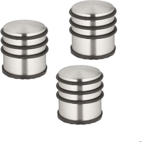 Butoir Porte - Acier Inoxydable - 7,5 x 7 cm - Antidérapant - Lot de 3 (1/5)