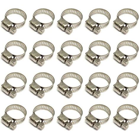20 Pièces Collier De Serrage Tuyau, Collier De Serrage Tuyau Réglable 10-16mm, 304 Collier De Serrage Inox, Collier Serrage Métallique, Pour Tuyau, Home Gaz, Famille Tuyau D'eau, Câble, Robine (1/5)