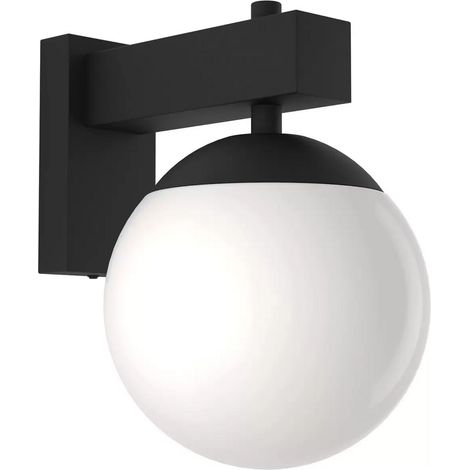 [GEBRAUCHT] Eglo Außenwandleuchte Bufalata Wandlampe Außenlampe Lampe Schwarz Glas Opalweiß B-Ware