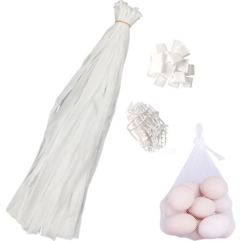 Lot de 100 sacs filet réutilisables pour fruits et légumes, sacs en maille légers pour courses et rangement, blanc (1/5)