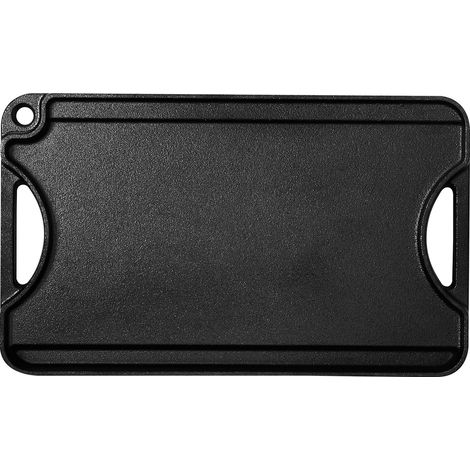 Wendbare Grillplatte aus Gusseisen, 35,5 x 21,5 cm, vorgebrannt, mit integriertem Griff, für Gas, Induktion, Grill, Camping und den Innen- und Außenbereich. (1/5)