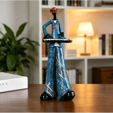 Sculpture de table groupe de jazz multi-styles, figurine de musicien vintage, décoration élégante pour bureau, bar, studio de musique, cadeau de fête (1/4)