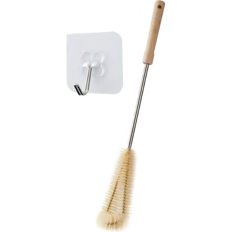 Brosse nettoyage bouteille – Long manche bois – Tasses/Iso/Verre/Gourde – Tailles assorties (1/5)