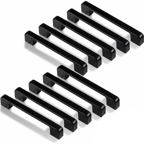 Poignée Cuisine - 128 mm - Noir - Pour Porte Tiroir Armoire - Alliage De Zinc - 10 Pièces (1/5)