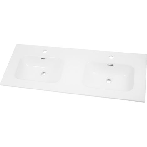 Lavabo ad incasso in ceramica bianco lucido per mobili bagno misure 121x46 cm - confezione 1