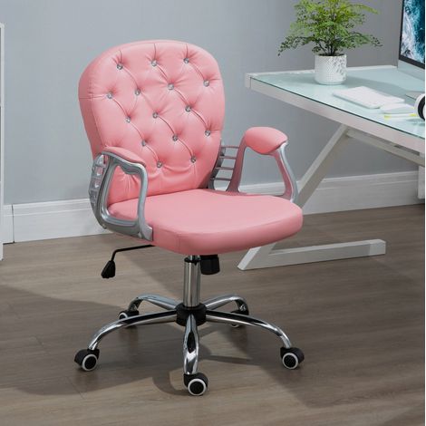 Ergonomischer rosa Bürostuhl aus PU, höhenverstellbar, 120 kg HAVRYA (1/5)