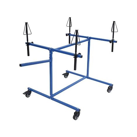 Support de peinture pour jantes pour 4 jantes, support de peinture réglable pour carrosserie de voiture, rotation à 360°, Bleu (1/5)