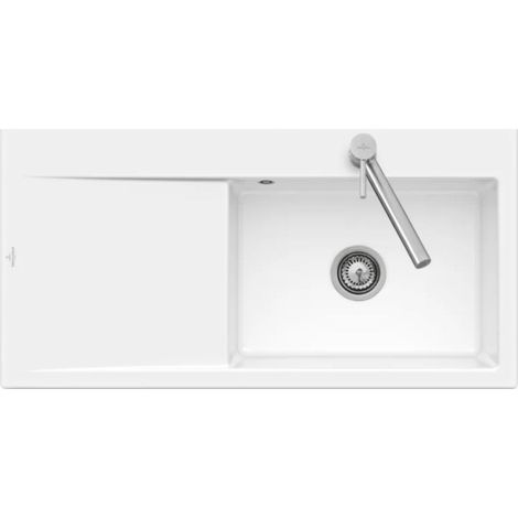 Fregadero encastrable VILLEROY ET BOCH Subway Style 60 autodrenante White CeramicPlus cubeta a la derecha