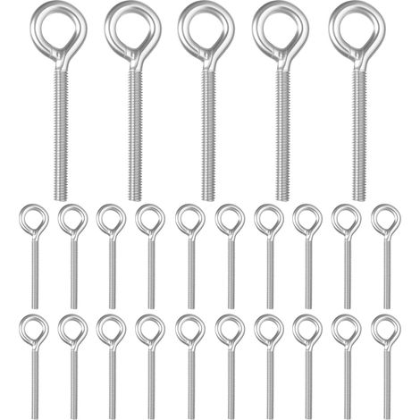 CCYKXA 25 Pcs Boulons à Oeil M6, pour Piton à Visser Inox, Vis à Anneau de Levage en Acier Inoxydable 304, Boulons à œil en Acier Inox, Anneaux de levage avec Filetage pour Fixation et Suspension (1/5)