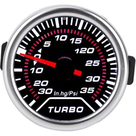 Fdit Vakuummeter, universelles Turbolader-Ladedruckmessgerät, Unterdruckmesser 35 PSI, getönte Linse, LED (1/4)