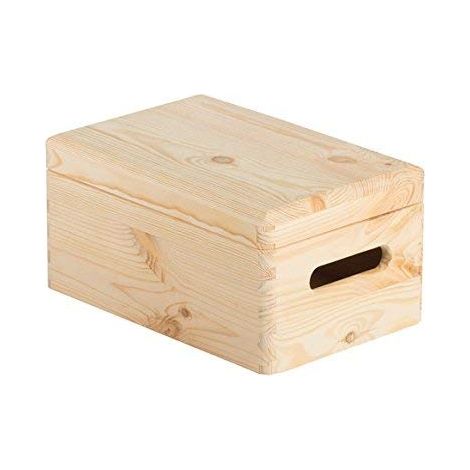 Astigarraga – Caisse de rangement en bois pin massif 30x20x14 cm – Personnalisable par peinture ou vernis – Pour chambre ou bureau