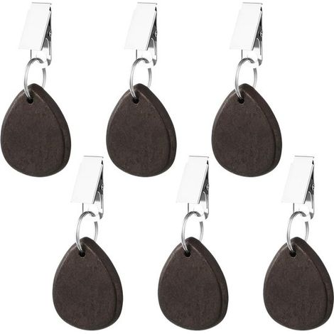 Lot de 6 poids de nappe avec pinces en acier inoxydable, lestes pour maintenir les nappes sur terrasse, jardin et pique-nique, résistants au vent, noir (1/5)
