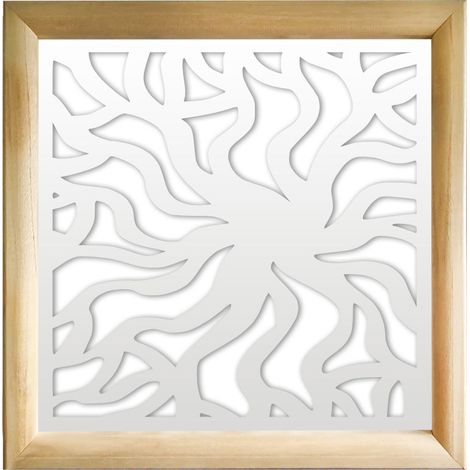 SPLASH - Modules décoratifs en bois et PVC - Couleur : blanc - Dimension : 48x48 cm