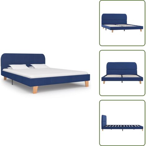 Giroletto Blu - vidaXL Giroletto senza Materasso Blu 140x200 cm in Tessuto - Giroletto 140x200 cm