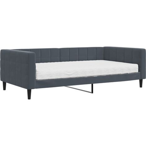 Maison Exclusive - Divano Letto con Materasso Grigio Scuro 100x200 cm in Velluto (1/5)