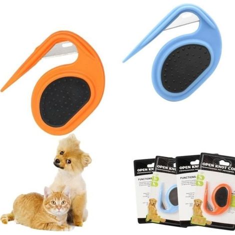 Pettini districanti per animali domestici, pettine per nodi, confezione da 2 pettini per nodi, accessori per la toelettatura degli animali domestici, spazzola massaggiante per animali domestici, rimuo