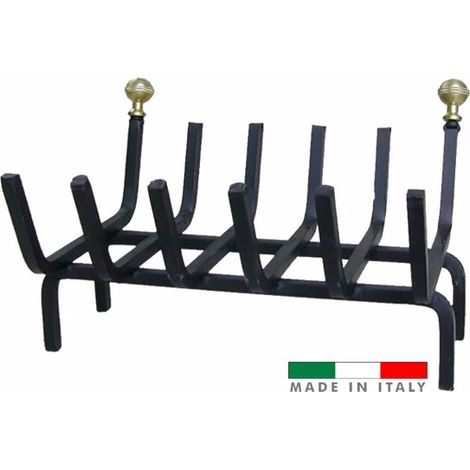 brucialegna lineare per caminetti larghezza 40 cm con pomoli in ottone