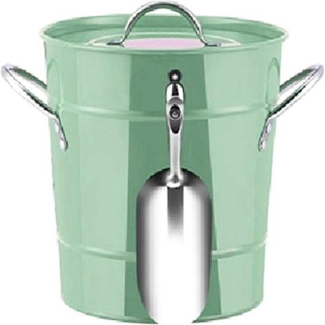 Seau à glace rétro 3,4 L avec couvercle, pince à glaçons, double isolation thermique, refroidisseur à vin et bière, seau à glaçons pour champagne, JP (1/5)