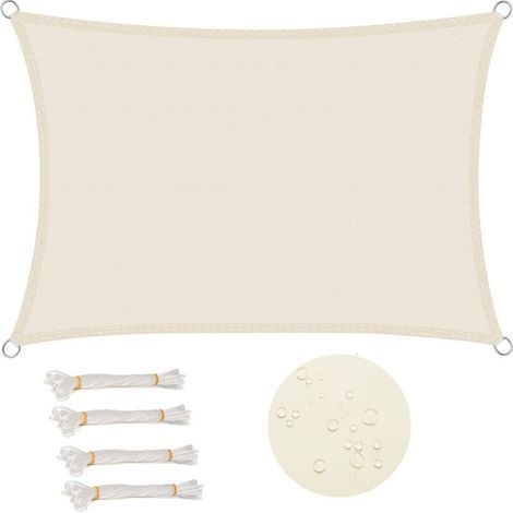 Garden FutureBeijiyi – Rechteckiges Sonnensegel 3x4 m – Wasserdicht – 93 % UV-Schutz – Verstärkte Ecken – Ringe aus Edelstahl 304 – 2 m windfestes Seil (1/5)