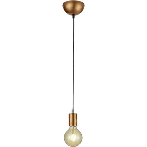 Suspension CORD cuivre métal Ø12 cm E27 Trio 150cm (1/3)
