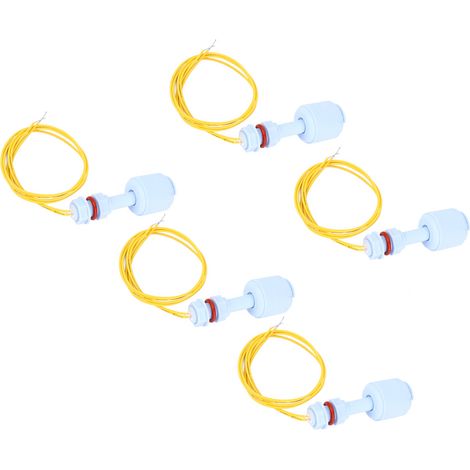 Lot de 5 détecteurs de niveau à flotteur PP bleus P5210 pour cuve d'eau piscine régulateur liquide (1/5)