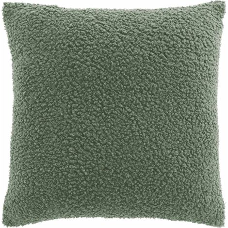 Housse de Coussin en Tissu Bouclette "Woolen" 40x40cm Vert Sauge