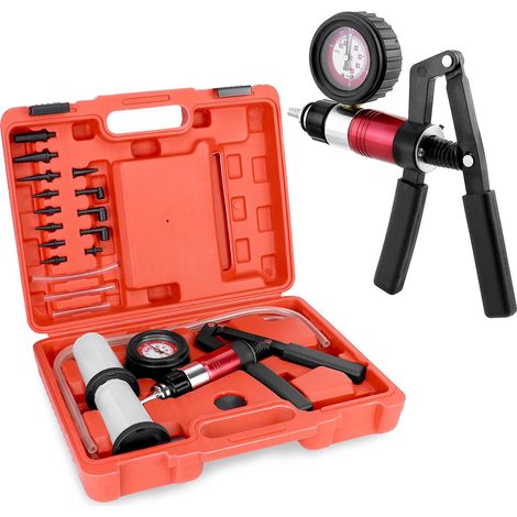 Kit di spurgo freni a vuoto, spurgo liquido freni con pompa a vuoto, tester di pressione e adattatori universali - Diagnostica auto