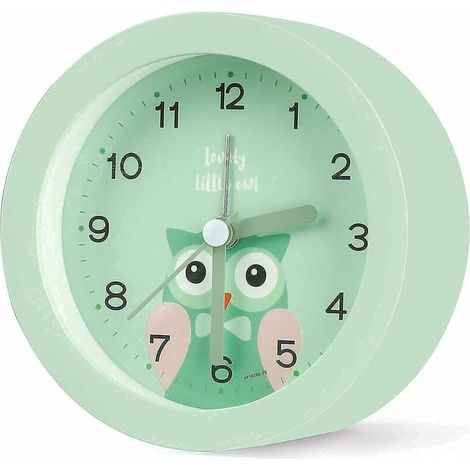 Réveil pour enfants, Réveil Triomphe sans tic-tac avec veilleuse, Réveil de voyage portable à piles, Réveil de chambre (Vert) qd (1/5)